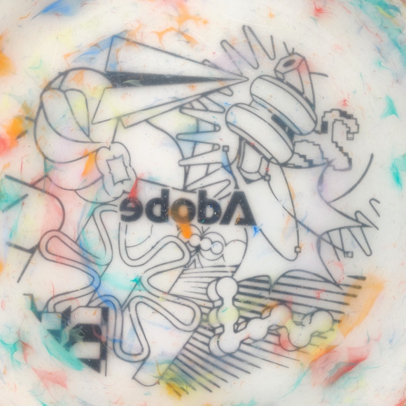 Wham-O Reflyer Frisbee 10.75" 170g w Adobe Logo Art Multicolor Tie Dye Recycled - Picture 14 of 16